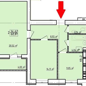 ЛУЧШИЙ ВАРИАНТ, ДОМ СДАН ЖК Левада Продам 2 комн. квартиру 61 м2 AB ЖК Левада