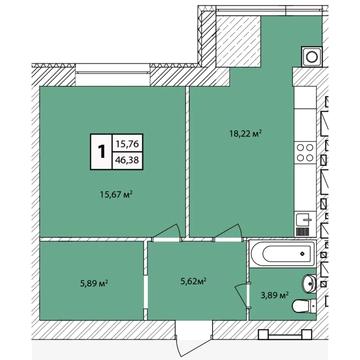1кімнатна квартира. Стара ціна діє до 27.12