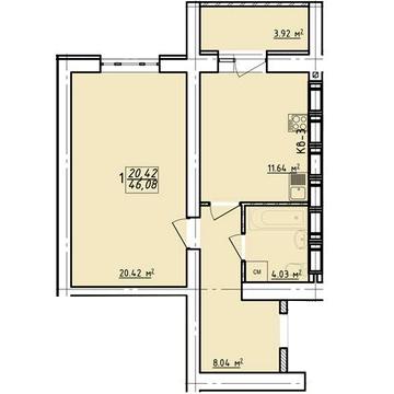 Продам большую 1-комн квартиру ЖК Левада 2 46м2 VW ЖК Левада 2