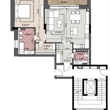 1-к квартира, Sovskyi Club House, 85,6 кв м ЖК Sovskyi Club House