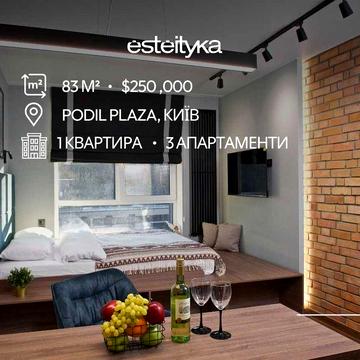 Готовий орендний бізнес у ЖК Podil Plaza | 83 м² | 3 апартаменти ЖК Podil Plaza