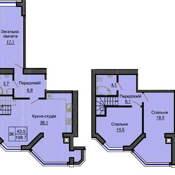 Стильна 4к дворівнева квартира 109 м2 жк Софія Резиденс