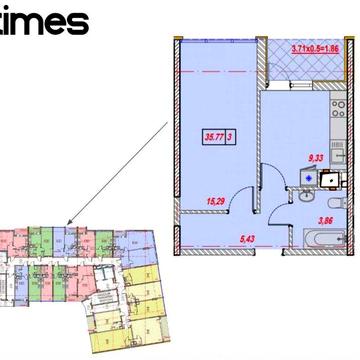 1-кімн. 36кв., ЖК Таймс, Скісна, поверх 10/17, по 900$ кв.м. ЖК таймс