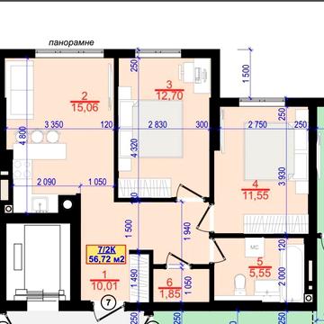 Готова 2кім квартира в ЖК Cantral Park! 3 поверх! Вул Нац.Гвардії! ЖК Central Park