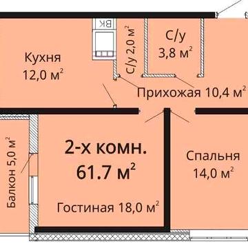 Двокімнатна квартира  Альтаїр 3 ЖК Альтаїр 3