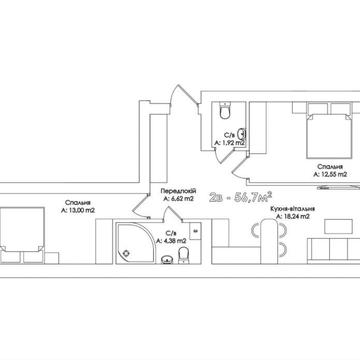 2Кк,Ірпінь,ЖК Квартал Соборна,Топ локація,Газове опалення,Без комісії%