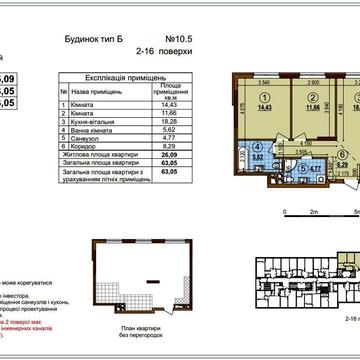 Продаж!!! 2-кімнатна квартира Варшавський 3 будинок 10.5 пов 6 ЖК Варшавський 3