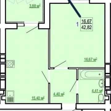 Недорого! 1к S 43м ,2\9 эт в новострое ЖК Сказка. Холодная Гора.Q ЖК сказка