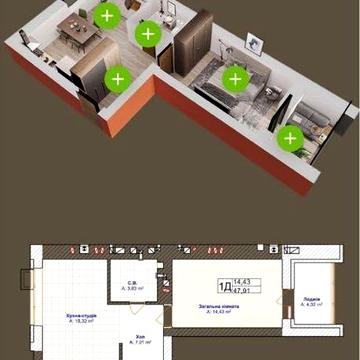 1-К Квартира • Велика Площа • Низькоповерховий Будинок • БЕЗ КОМІСІЇ!