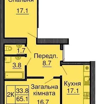 єОселя- так! Банківський кредит! 66 м2 двокімнатна квартира. Жк Софія Резиденція