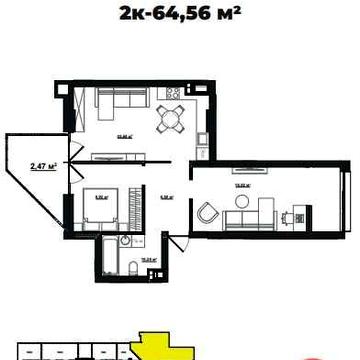 Збудована 2кім квартира 61,89м2 З ТЕРАСОЮ від Ярковиця, біля Ратуші ЖК Клубний будинок на Панаса Мирного