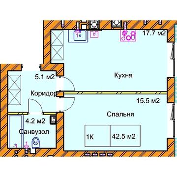Продаж 1к Квартира Чорновола Вячеслава вулиця ЖК Panorama de Luxe