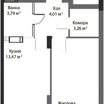Довгострокова оренда 1к Квартира Університетська (Карла Маркса) вулиця ЖК City Park 2