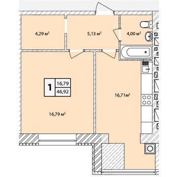 1кімнатна квартира 46м2 з можливістю перепланування під євродвушку ЖК Празький квартал