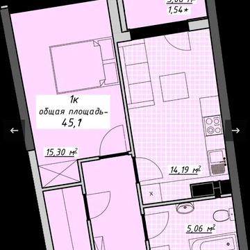 ЖК Атмосфера 6 секция 1 комнатная квартира с видом на море 45м20 ЖК Атмосфера