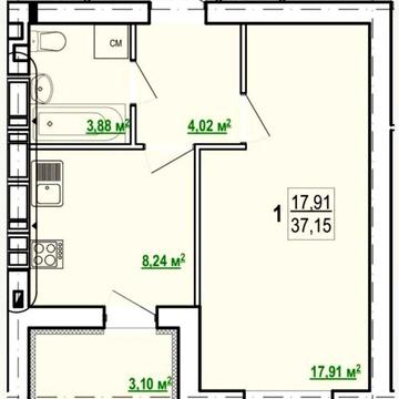 ЖК Гидропарк-Лучшая планировка и цена за 1-ком 37м2 ВАРИАНТЫ! ЖК Гидропарк