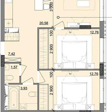 Продам 2-х комнатную квартиру в новом малоэтажном доме на Сахарова