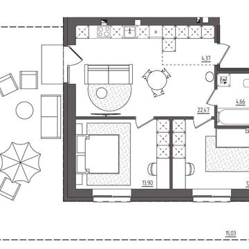 2-кімнатна квартира в сучасній новобудові з патіо-ділянкою. ЖК Субурбія