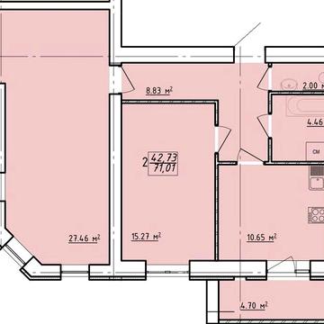 Продам 2 комнатную квартиру ЖК Левада 2, S=71м2, ВИДОВАЯ VW ЖК Левада 2