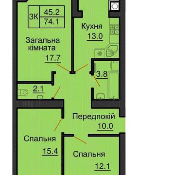 Продажа 3 к квартири на в ЖК Резиденція з дуже красивим видом на алею ЖК Резиденція
