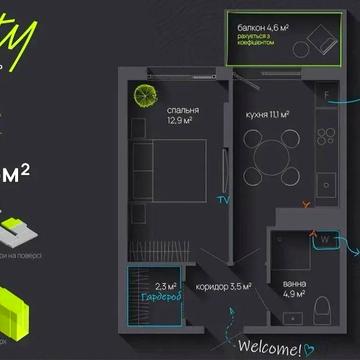 Продам 1 к квартиру ЖК City by Blago , розтермінування ЖК City by Blago