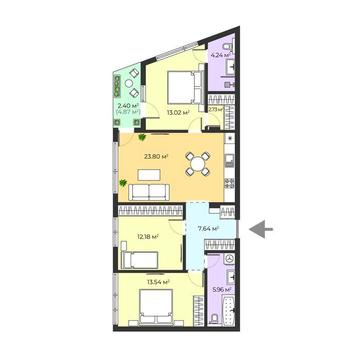 Продаж 3-кімнатної квартири в новобудові у місті Хуст ЖК EСOPOLIS