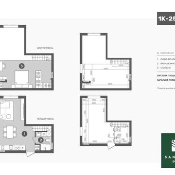 Продаж 2х-рівневої квартири 47,04м2 Розстрочка без % ЖК Sanville park ЖК Санвіль парк