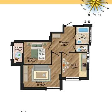 2-кімнатна квартира 57,78 кв.м ремонт від забудовника Поруч море
