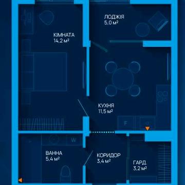 1 кімнатна Благо Каскад