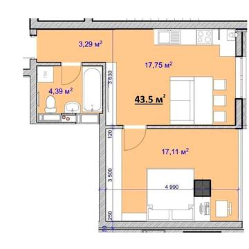 Найдешевша пропозиція готової 1-кімнатної квартири, всього 690 дол м2.