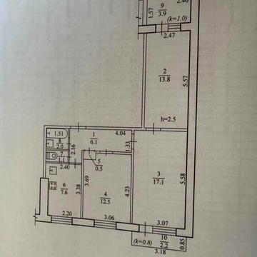 3 кім 66 м2 СЕРЕДНІЙ поверх багатоповерхівка КАЛИНОВА (718982)