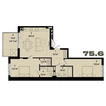 Двокімнатна квартира в ЖК Ютландія 3 ЖК Ютландія 3