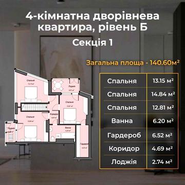 Дворівнева квартира у ЖК бізнес-класу ЖК SKY HALL