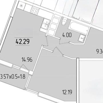 Kador city ! Краснова 1 комнатная состояние «после строителей» ЖК Шестьдясят восьмая жемчужина