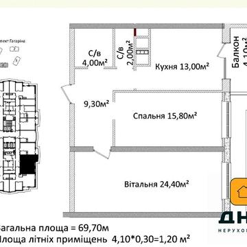 Парк Победы. Двухкомнатная квартира. Вид моря. ЖК 4 сезона ЖК Чотири Сезони