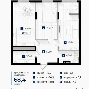 Комфортна 2к квартира у ЖК Гармонія ЖК Гармонія