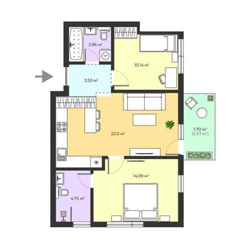 Продаж 2К квартири в ECOPOLIS із виглядом на Хустський замок ЖК EСOPOLIS