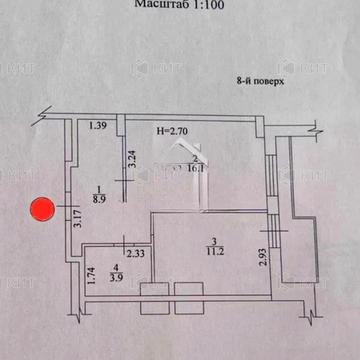 1к. 43м2 Одеська (Одесская, Зерновая, ЖК Дом на Зерновой) 131376