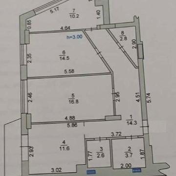 Трикімнатна квартира - 77,7 м ,в моноліті ЖК Європейскій