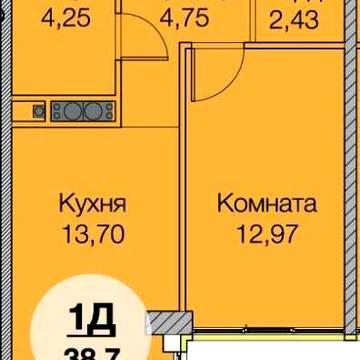 1-кімнатна квартира39 кв м в новому будинку. Вайт бокс у подарунок!