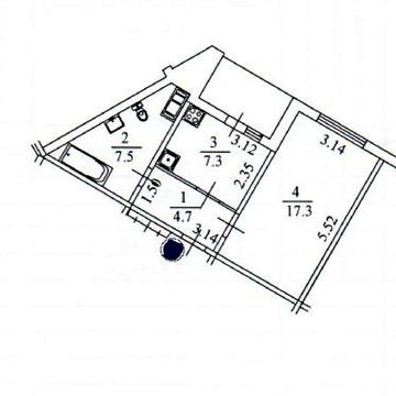 1-кімн квартира 39м² Милославська, 18 від власника
