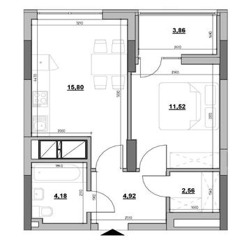 БЕЗ% продаж 1-к квартири в ЖК Nordica Residences, 43м2, 80 000$ ЖК Nordica residences