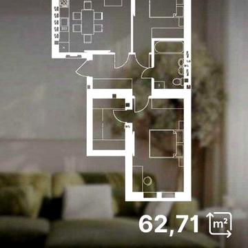 Простора 2 - кімнатна квартира з гардеробною ЖК Біла сакура