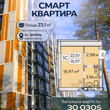 Смарт квартира 23 м²—1300$м² готовий будинок! ЖК Фаворит Преміум