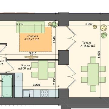 Велика 1к 48 м2 з терасою.ЦЕНТР! Без комісії