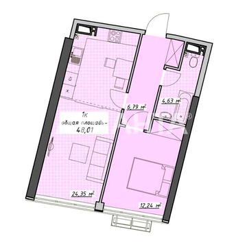 1к- Евродвушка ЖК Атмосфера/Аркадия‼️ 48м/7эт/62,6тыс‼️ БЕЗ комиссии‼️ ЖК Атмосфера