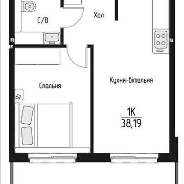 БЕЗ % ДЛЯ ПОКУПЦЯ! Продам однокімнатну квартиру від забудовника