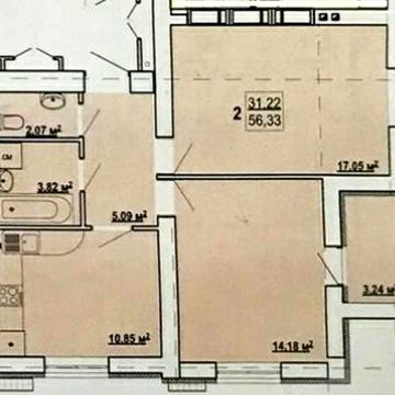 ЖК ГИДРОПАРК продам  2-комн квартира 56,3м2 в обжитом доме MV ЖК ГИДРОПАРК