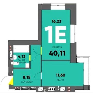 Однокімнатна квартира в Бучі зі зручним плануванням