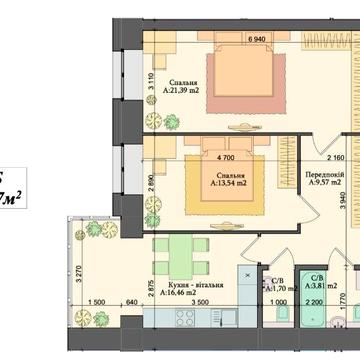 Двокімнатна квартира без ремонту в зданому будинку.